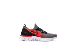 Nike  Epic React Flyknit 2 Cool Grey Bright Crimson (GS) Cool Grey/Black/White (AQ3243-014)