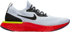 Nike  Epic React Flyknit White Bright Crimson True White/Black-Pure Platinum-Bright Crimson-Volt (AQ0067-103)