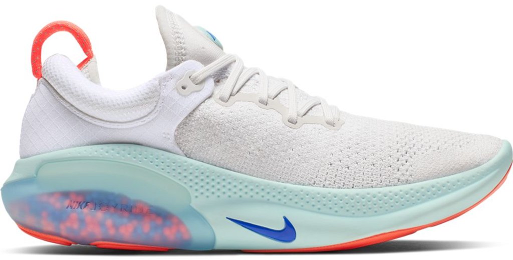 Nike Joyride Run Flyknit White Bright Mango Racer Blue (W) White/Platinum Tint-Bright Mango-Racer Blue (AQ2731-100)
