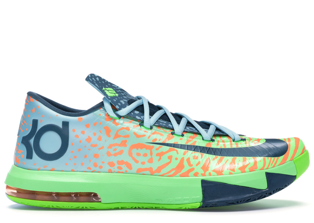 Nike KD 6 Liger Electric Green/Night Factor-Atomic Orange (599424-302)