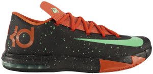 Nike  KD 6 Texas Black/Green Glow-Urban Orange (599424-002)