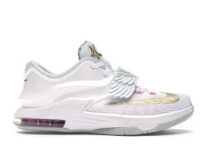 Nike KD 7 Aunt Pearl (GS) White/Metallic Gold-Pink-Pow-Pure-Platinum (745407-176)