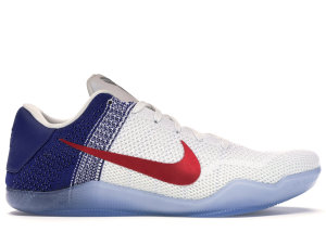 Nike  Kobe 11 Elite Low USA White/University Red-Deep Royal Blue-Metallic Silver (822675-184)