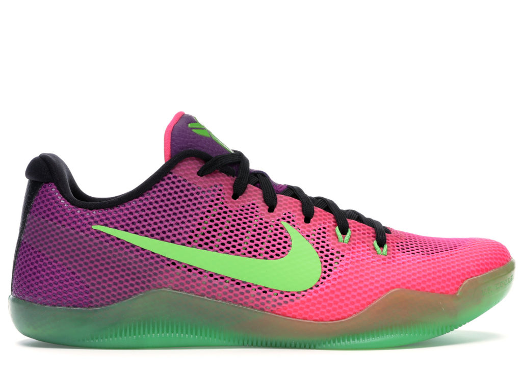 Nike Kobe 11 EM Low Mambacurial Pink Flash/Action Green-Red Plum (836183-635)