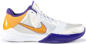 Nike Kobe 5 Lakers White/Del Sol-Neutral Grey-Varsity Purple (386429-102)