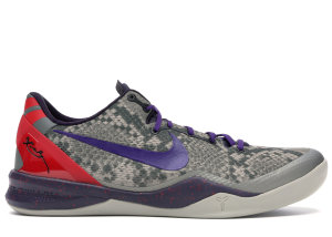 Nike Kobe 8 Mine Grey Mine Grey/Black-Court Purple-University Red (555035-003)