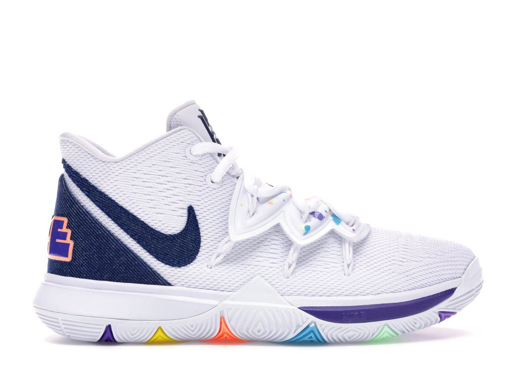 kyrie 5 rainbow white
