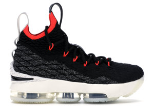 Nike LeBron 15 Black Bright Crimson (GS) Black/Sail-Bright Crimson (AQ6176-002)