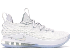 Nike  LeBron 15 Low White Metallic Silver White/Metallic Silver-White (AO1755-100)