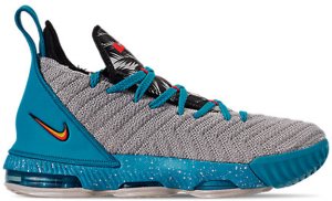 Nike  LeBron 16 Tropical Beach (GS) Light Bone/Tour Yellow-Bright Crimson-Blue Lagoon-Atmosphere Grey-Black (AQ2465-076)