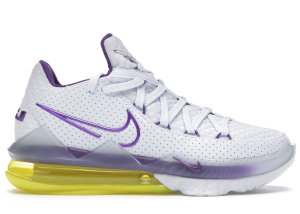 Nike  LeBron 17 Low Lakers White/Voltage Purple-Dynamic Yellow (CD5007-102/CD5006-102)