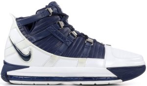 Nike  LeBron 3 Midnight Navy White/Midnight Navy-Metallic Silver (312147-141)