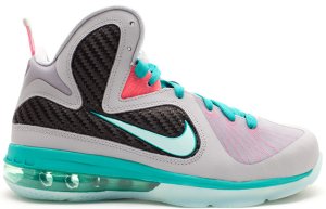 Nike  LeBron 9 South Beach (GS) Wolf Grey/Mnt Cndy-Nw Grn-Pnk Fl (472664-006)