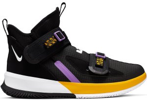 Nike  LeBron Soldier 13 Lakers Black/White-University Gold-Bright Violet Style (AR4228-004)