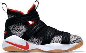 Nike  LeBron Zoom Soldier 11 Safari (GS) Black/Team Orange-White-Atmosphere Grey (AJ5123-006)