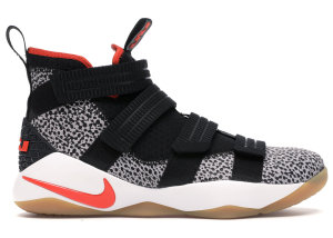 Nike LeBron Zoom Soldier 11 Safari Black/White-Atmosphere Grey-Team Orange (897646-006)
