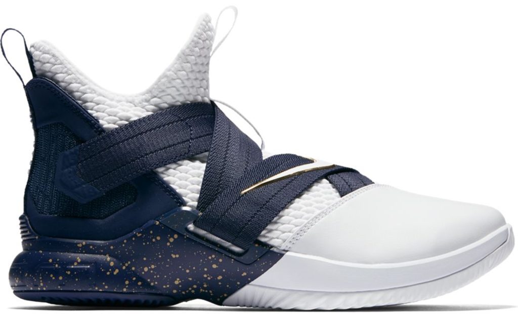 Nike LeBron Zoom Soldier 12 25 Straight White/Midnight Navy-Mineral Yellow-White (AO4054-100)