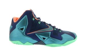Nike  LeBron 11 Akron vs. Miami Brave Blue/Green Glow-Mineral Teal-Atomic Pink (616175-400)