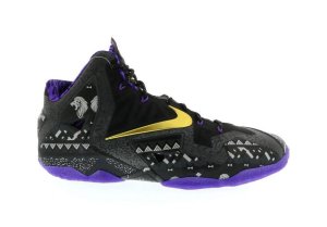 Nike  LeBron 11 Black History Month Anthracite/Metallic Gold-Purple Venom (646702-001)