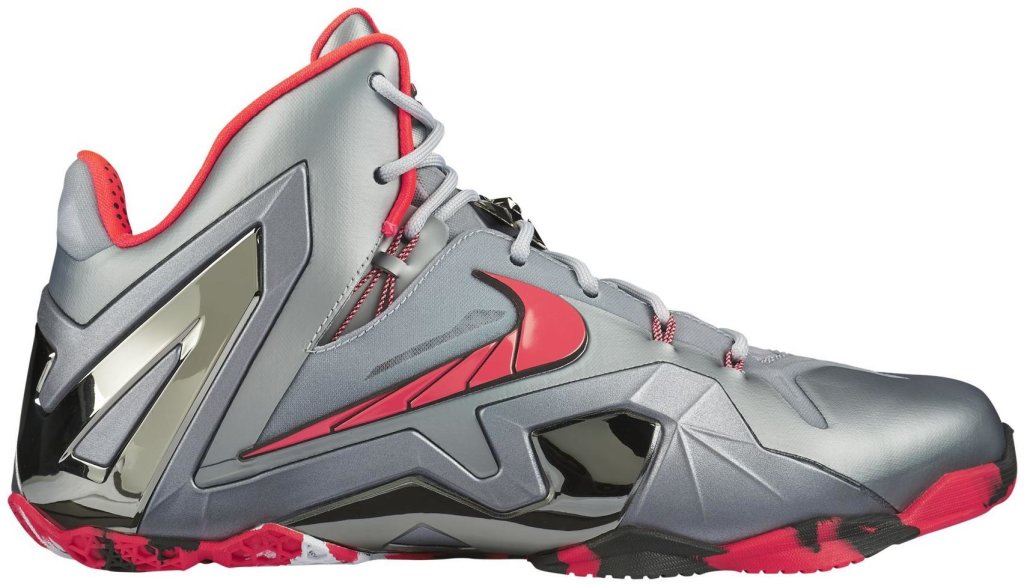 Nike LeBron 11 Elite Team Wolf Grey/Laser Crimson-Cool Grey-Black (642846-001)