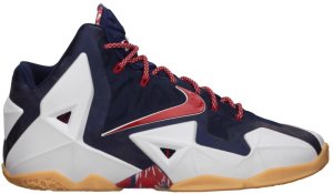 Nike  LeBron 11 Independence Day White/University Red-Obsidian-Pure Platinum (616175-164)