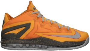 Nike LeBron 11 Low Floridian Black/White-Metallic Gold-Bright Mango (642849-800)