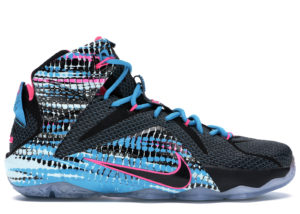 Nike LeBron 12 23 Chromosomes Black/Pink Power-Blue Lagoon (684593-006)
