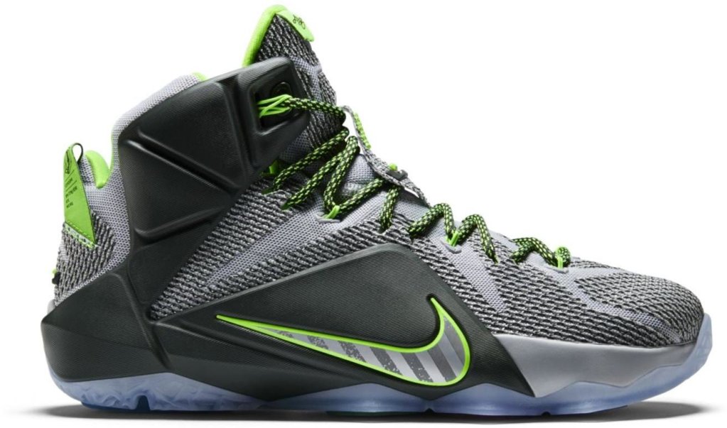 Nike LeBron 12 Dunk Force Dark Magnet Grey/Magnet Grey-Electric Green (684593-001)