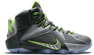 Nike  LeBron 12 Dunk Force Dark Magnet Grey/Magnet Grey-Electric Green (684593-001)