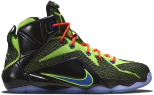 Nike LeBron 12 Gamer (GS) Black/Electric Green-Bright Crimson-Hyper Cobalt (685181-009)
