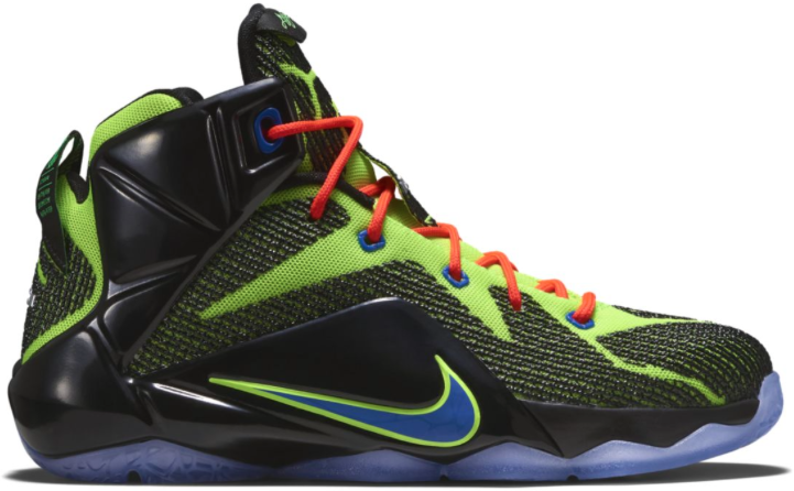 Nike LeBron 12 Gamer (GS) Black/Electric Green-Bright Crimson-Hyper Cobalt (685181-009)