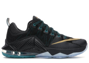 Nike  LeBron 12 Low SVSM Black/Metallic Gold-Anthracite-Radiant Emerald (724557-070)