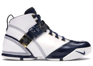 Nike  LeBron 5 White Navy Metallic Gold White/Midnight Navy-Metallic Gold (317253-141)