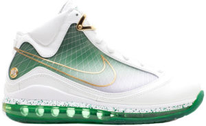 Nike LeBron 7 MTAG Los Angeles White/White-Metallic Gold-Gorge Green (375664-175)