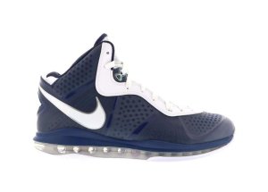 Nike LeBron 8 V/2 Yankees Midnight Navy/White-Metallic Silver (429676-400)
