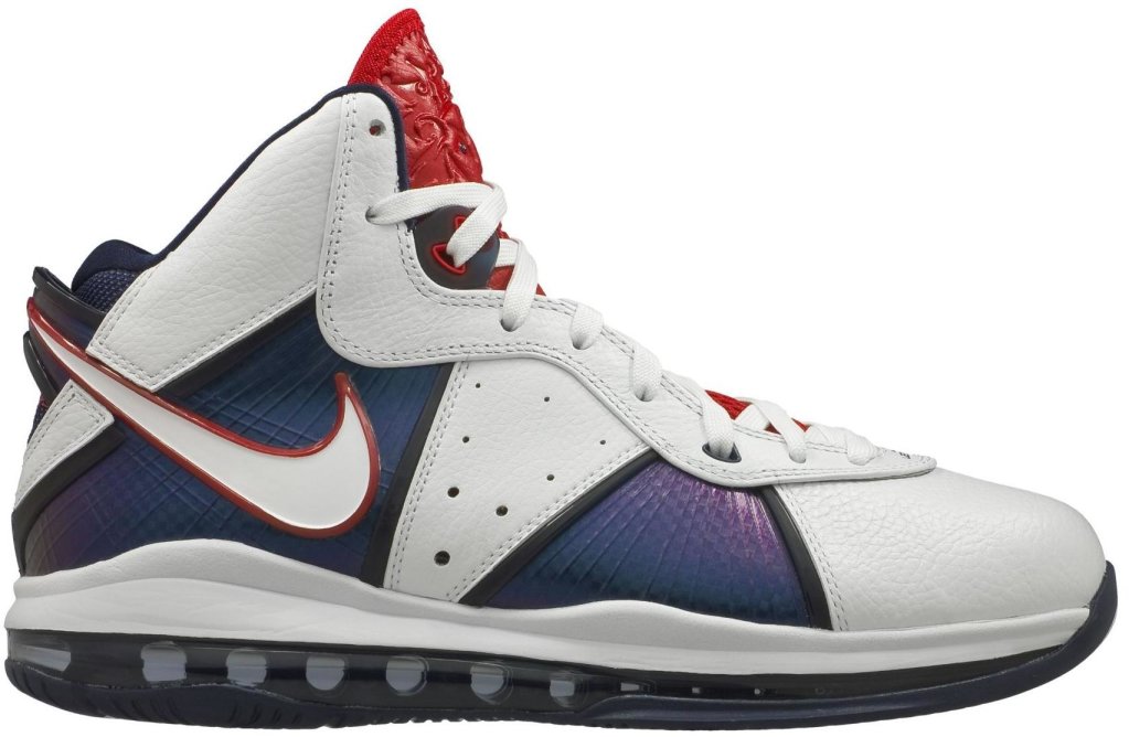 Nike LeBron 8 Veterans Day White/White-Midnight Navy-Varsity Red (417098-100)