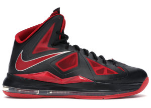 Nike  LeBron X Away Black/University Red-Metallic Silver (541100-006)