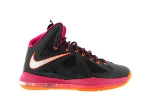 Nike  LeBron X Floridian Black/Metallic Silver-Total Orange-Fireberry (541100-005)