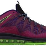 Nike  LeBron X Low LeBroncurial Red Plum/Electric Green; Rasbperry Red/Court Purple-Flash Lime (579765-601)