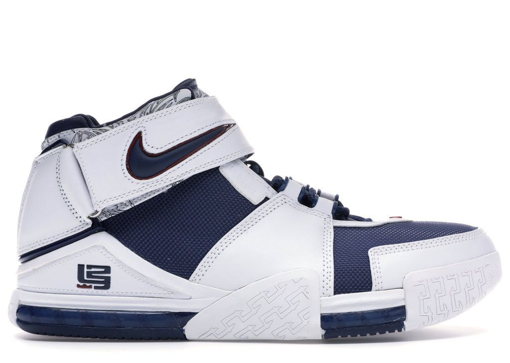 Nike LeBron Zoom 2 Midnight Navy Midnight Navy/Midnight Navy-White-Varsity Crimson (309378-441)
