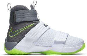 Nike LeBron Zoom Soldier 10 Dunkman White/Cool Grey-Electric Green (844378-103)