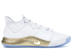 Nike  PG 3 NASA White White/Metallic Gold (CI2666-100/CI2667-100)