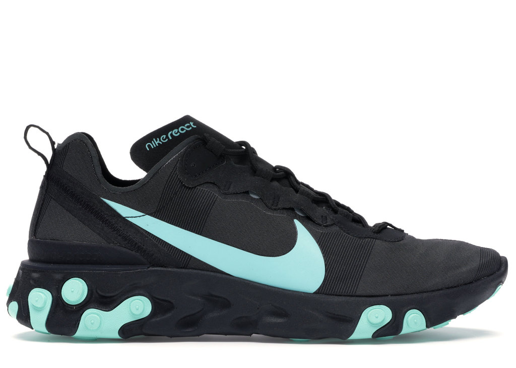Nike React Element 55 Black Aurora Green Black/Aurora Green-Cool Grey (BQ6166-004)