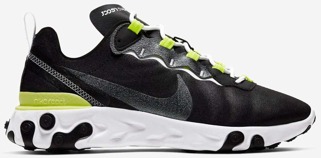 Nike React Element 55 Black Lemon Venom (W) Black/Lemon Venom-White (CN3591-001)