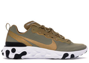 Nike  React Element 55 Metallic Gold Metallic Gold/White-White-Black (BQ6166-700)