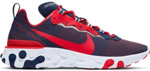 Nike  React Element 55 New England Patriots College Navy/White-Silver-University Red (CK4883-400)