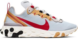 Nike  React Element 55 Pure Platinum Club Gold Red Pure Platinum/Club Gold-Desert Sand (CK6682-001)