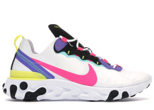 Nike React Element 55 White Psychic Purple Hyper Pink White/Black-Psychic Purple-Hyper Pink (CK0846-100)