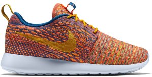 Nike Roshe One Flyknit Dark Citron Sunset Glow (W) Brigade Blue/Sunset Glow-Hyper Orange-Dark Citron (704927-402)