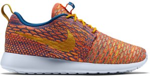 Nike  Roshe One Flyknit Dark Citron Sunset Glow (W) Brigade Blue/Sunset Glow-Hyper Orange-Dark Citron (704927-402)